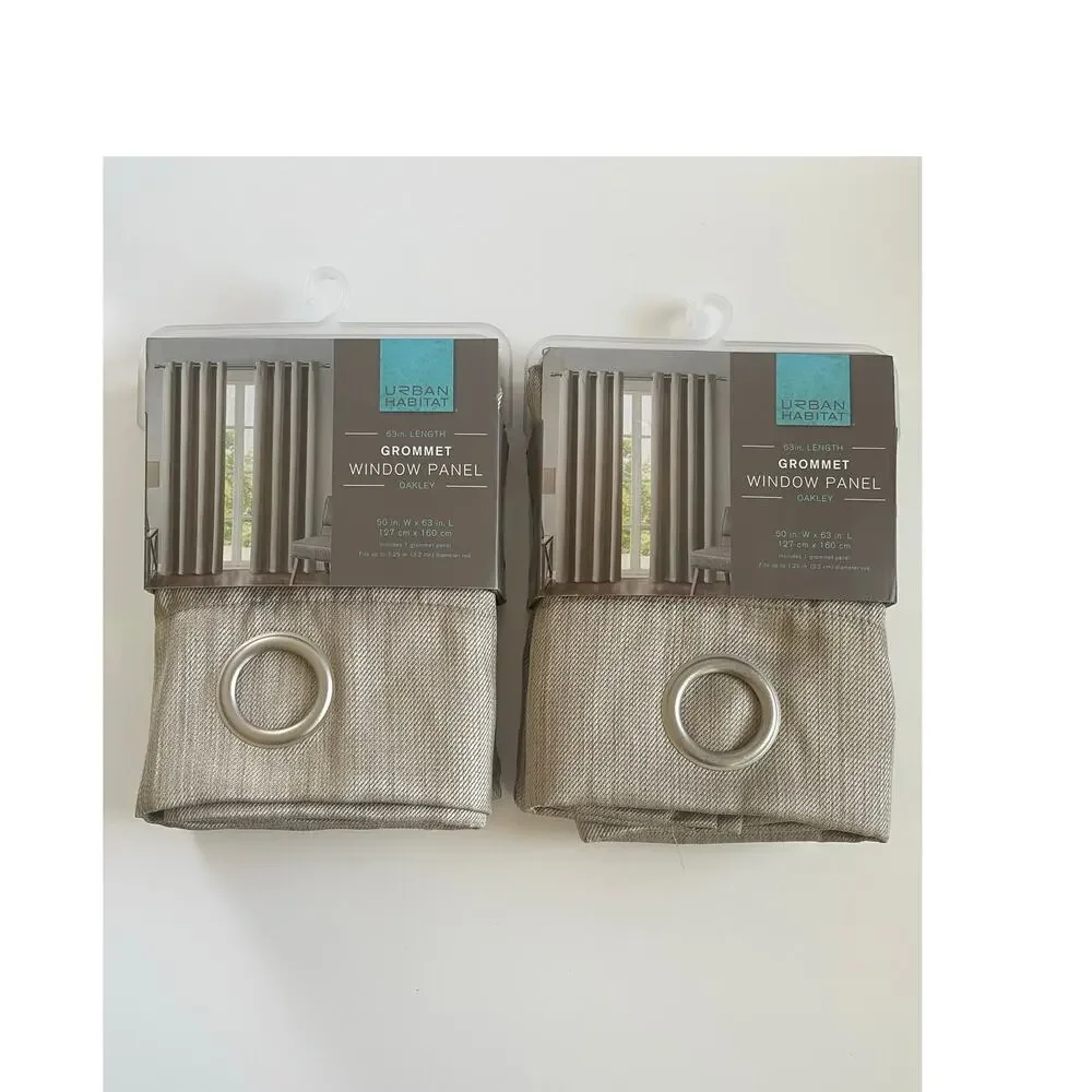2 Panels Urban Habitat Oakley Curtains Tan 63 in